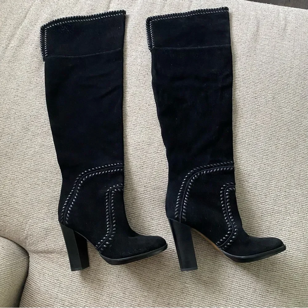Report Liola Black Suede Over the Knee Boots